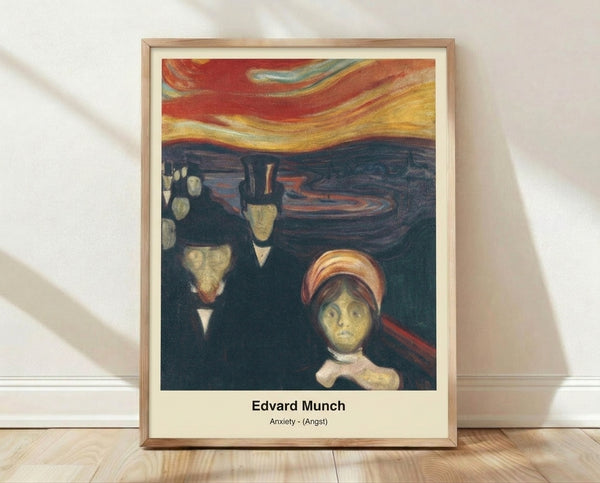 Expressionist portrait poster featuring a faceless figure in muted earth tones and deep shadows, evoking psychological distress and existential unease in early 1890s style.