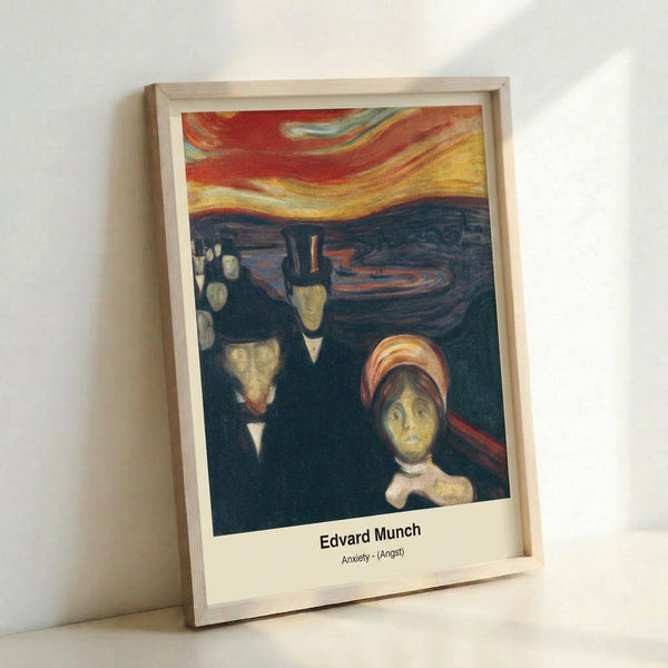 Framed poster displaying a haunting faceless silhouette in warm ochres and dark tones, characteristic of late 19th-century psychological portraiture.