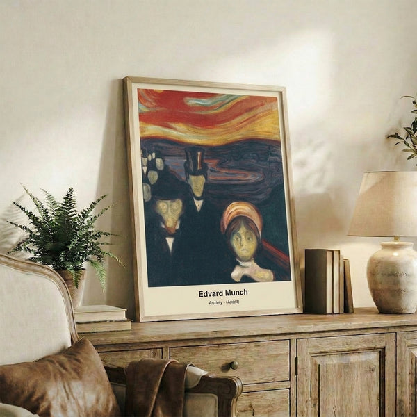 Moody portrait poster in earthy and dark hues showing an abstracted form without distinct facial features, evoking the anxious mood of 1890s modernism.