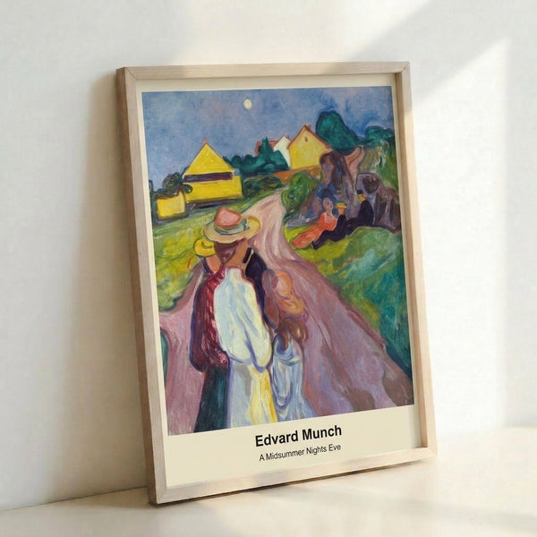 Expressionist-style framed poster with an abstracted human silhouette in cool, subdued colors, capturing a mysterious and introspective atmosphere.