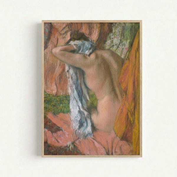 Vintage art print depicting a contemplative female figure in a private moment, with delicate brushwork and warm ochre and cream hues typical of late 19th-century Impressionism.