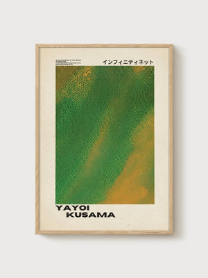 Yayoi Kusama Print poster in oak frame
