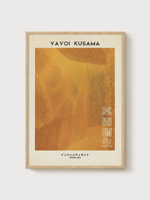 Yayoi Kusama Print poster in oak frame