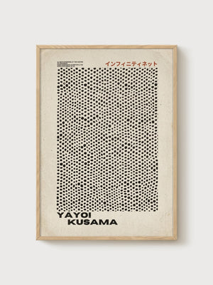 Yayoi Kusama Print poster in oak frame