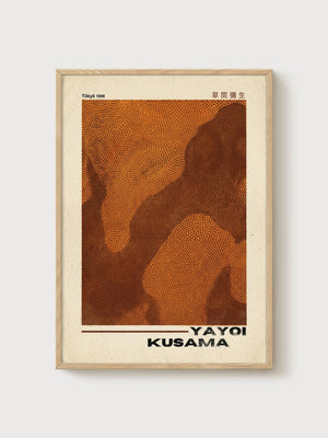 Yayoi Kusama Exhibition Poster poster in oak frame