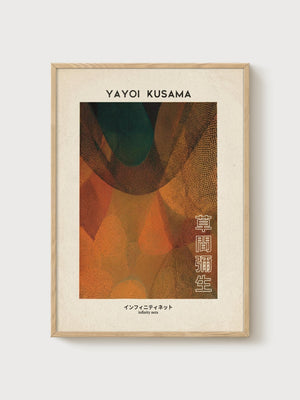 Yayoi Kusama Print poster in oak frame