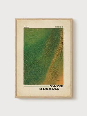 Yayoi Kusama Print poster in oak frame