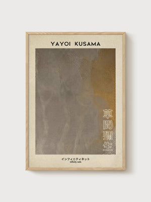 Yayoi Kusama Print poster in oak frame