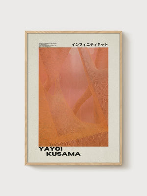 Yayoi Kusama Print poster in oak frame