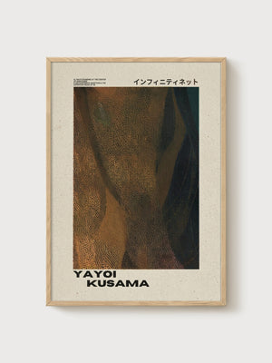 Yayoi Kusama Print poster in oak frame
