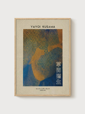 Yayoi Kusama Print poster in oak frame