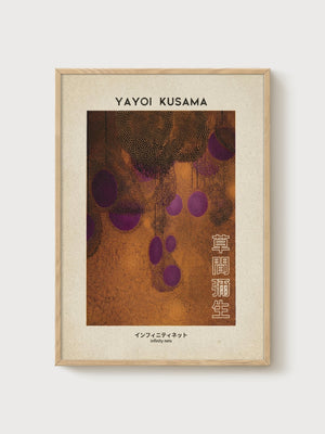 Yayoi Kusama Poster poster in oak frame