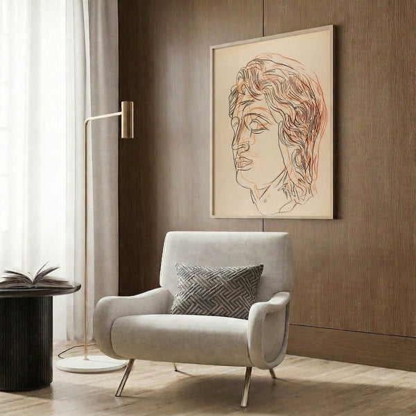 Framed artwork of Alexander the Great in contemporary pop style with saturated colors and a faceless, stylized compositional approach.