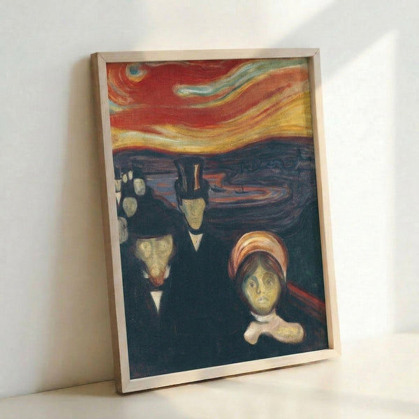 Moody expressionist poster with a shadowy, featureless figure surrounded by murky browns and blacks, evoking tension and psychological anguish.