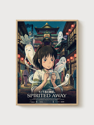 Spirited Away Poster poster in oak frame