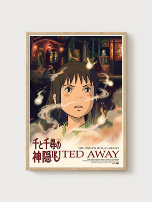Spirited Away Poster poster in oak frame