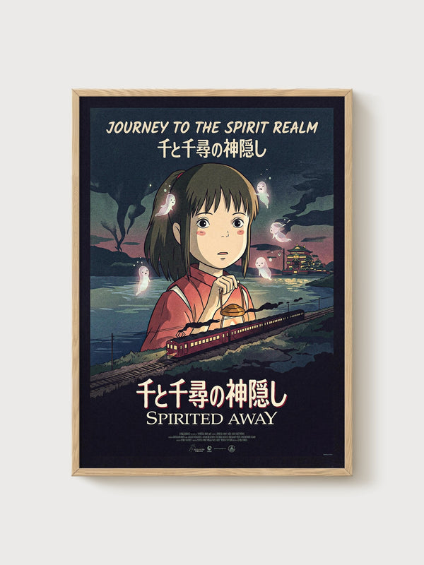 Spirited Away Poster poster in oak frame