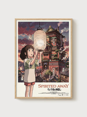 Spirited Away Poster poster in oak frame