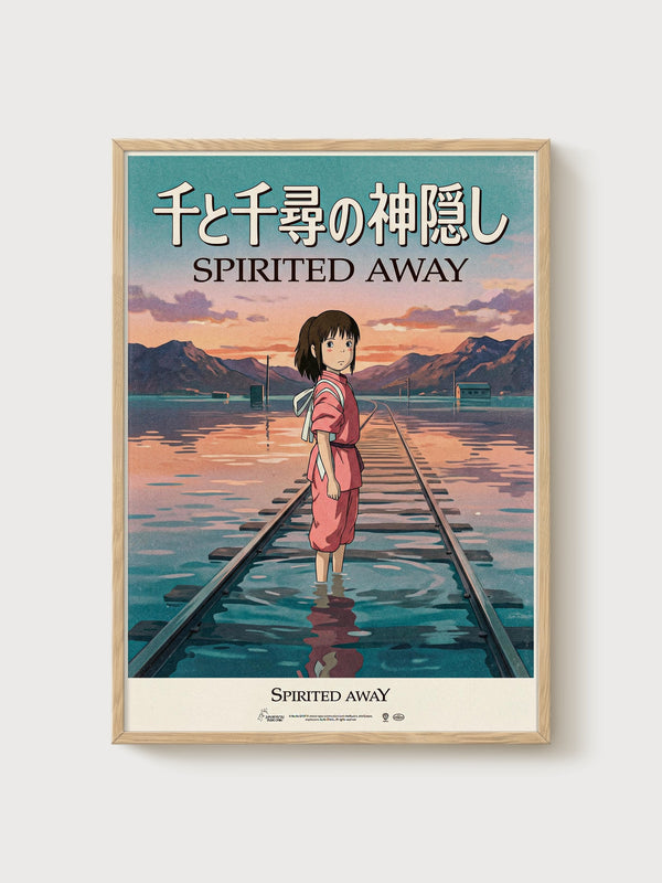 Spirited Away Poster poster in oak frame