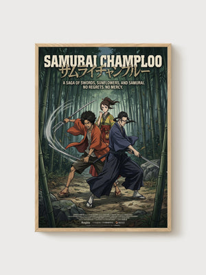 Samurai Champloo Poster poster in oak frame