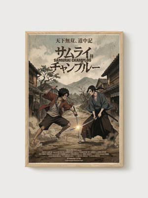 Samurai Champloo Poster poster in oak frame