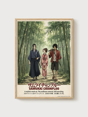 Samurai Champloo Poster poster in oak frame