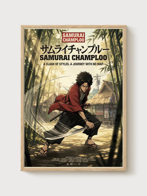 Samurai Champloo Poster poster in oak frame