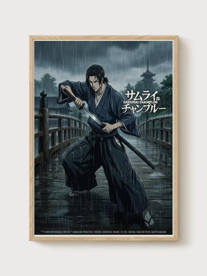 Samurai Champloo Poster poster in oak frame