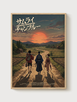 Samurai Champloo Poster poster in oak frame