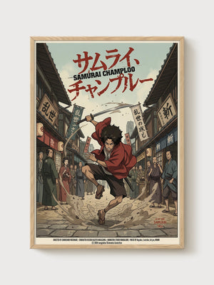 Samurai Champloo Poster poster in oak frame