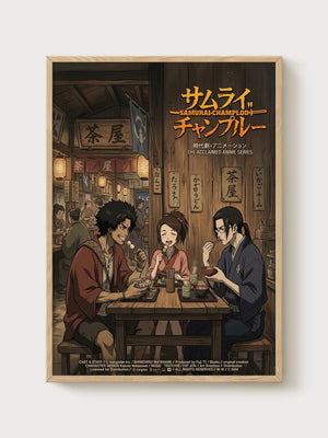 Samurai Champloo Poster poster in oak frame