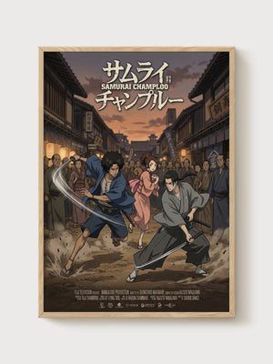 Samurai Champloo Poster poster in oak frame