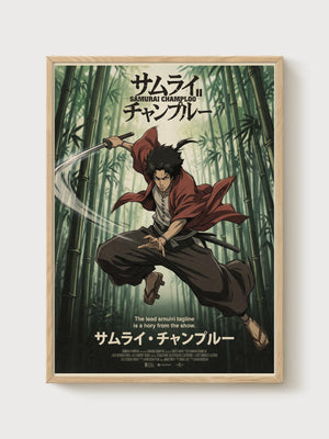 Samurai Champloo Poster poster in oak frame