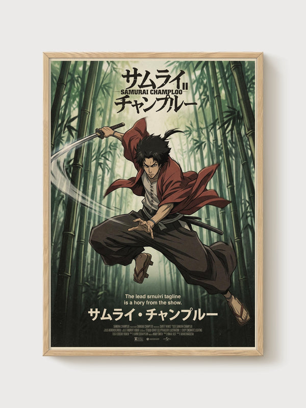 Samurai Champloo Poster poster in oak frame