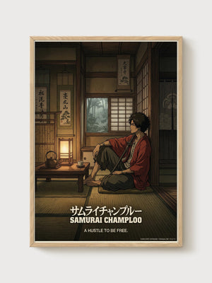 Samurai Champloo Poster poster in oak frame