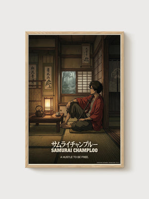 Samurai Champloo Poster poster in oak frame
