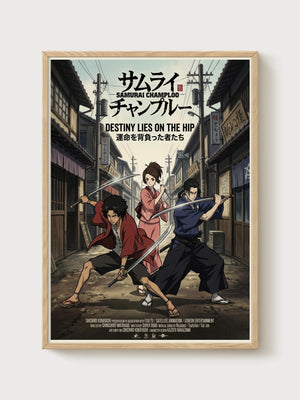 Samurai Champloo Poster poster in oak frame
