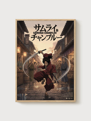 Samurai Champloo Poster poster in oak frame