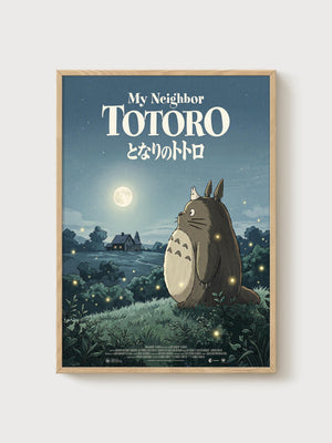 My Neighbor Totoro Poster poster in oak frame