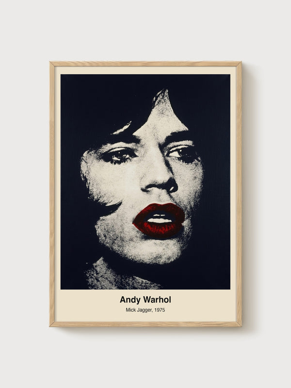 Andy Warhol Mick Jagger Poster poster in oak frame