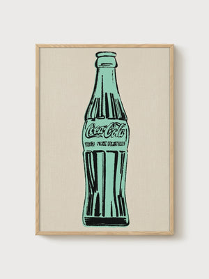 Andy Warhol Green Coca-Cola Bottle Poster poster in oak frame