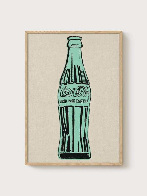 Andy Warhol Green Coca-Cola Bottle Poster poster in oak frame