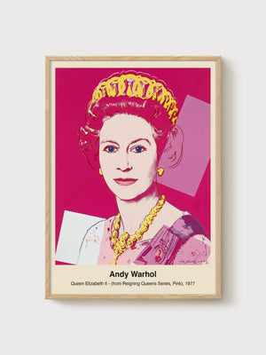Andy Warhol Queen Elizabeth II Poster poster in oak frame