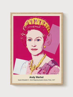 Andy Warhol Queen Elizabeth II Poster poster in oak frame