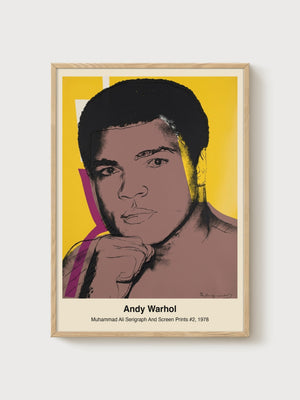 Andy Warhol Muhammad Ali Poster poster in oak frame
