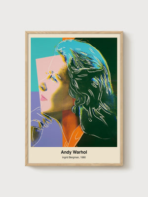 Andy Warhol Ingrid Bergman Poster poster in oak frame