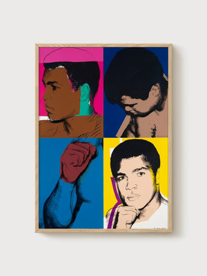 Andy Warhol Muhammad Ali Poster poster in oak frame