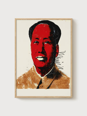Andy Warhol Mao Tse Tung Poster poster in oak frame