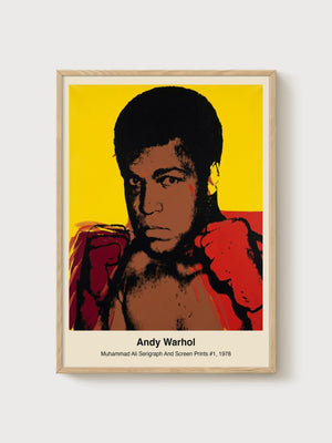 Andy Warhol Muhammad Ali Serigraph Poster poster in oak frame