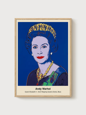 Andy Warhol Queen Elizabeth II Poster poster in oak frame
